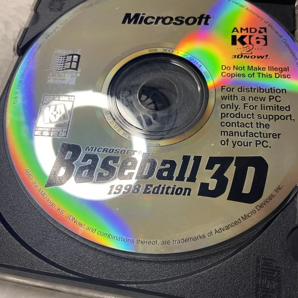 Baseball‎ 3D 1998 Edition Microsoft CD-ROM PC Game Genuine MLB